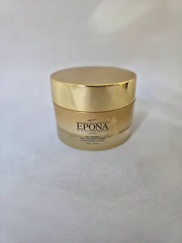 اپونا کرم روشن‌کننده و ضدچروک جینسینگ قرمز و طلای خالص (نسخه X2 نیاسینامید) EPONA Red Ginseng Gold Whitening Cream (X2 Niacinamide Edition)